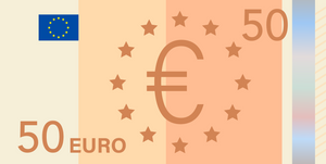 Euro money banknotes. Flat euro for paper money